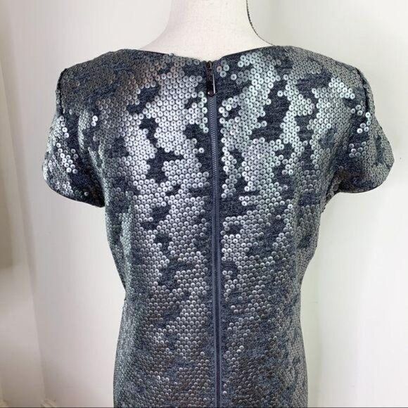Laundry by Shelli Segal‎ Sequined Camo Gray Sheath Formal Cocktail Dress Sm - Picture 11 of 15